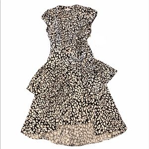 Calvin Klein Leopard Print Faux Wrap Dress NWT